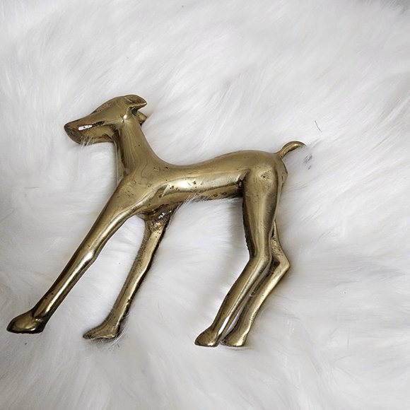 Vintage Solid Brass Mid Century Great Dane - Picture 4 of 6